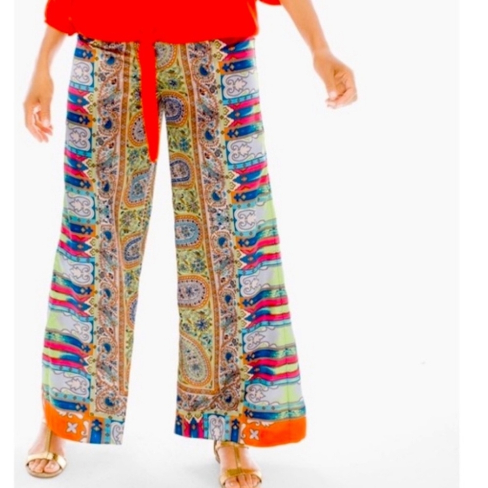 Chico's Colorful Paisley Pants The fabric feels like silk